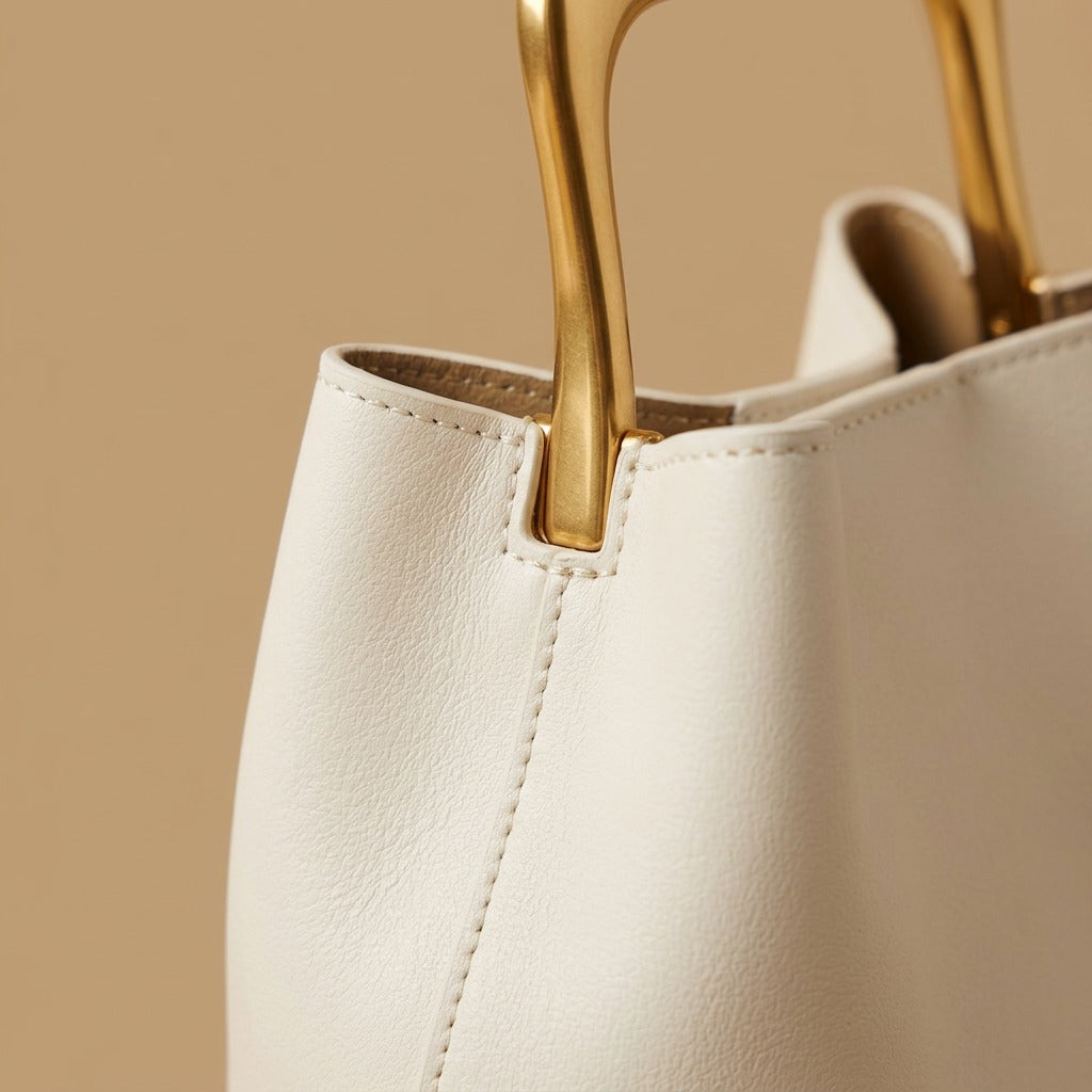 Hobo Bag with Gold Handle