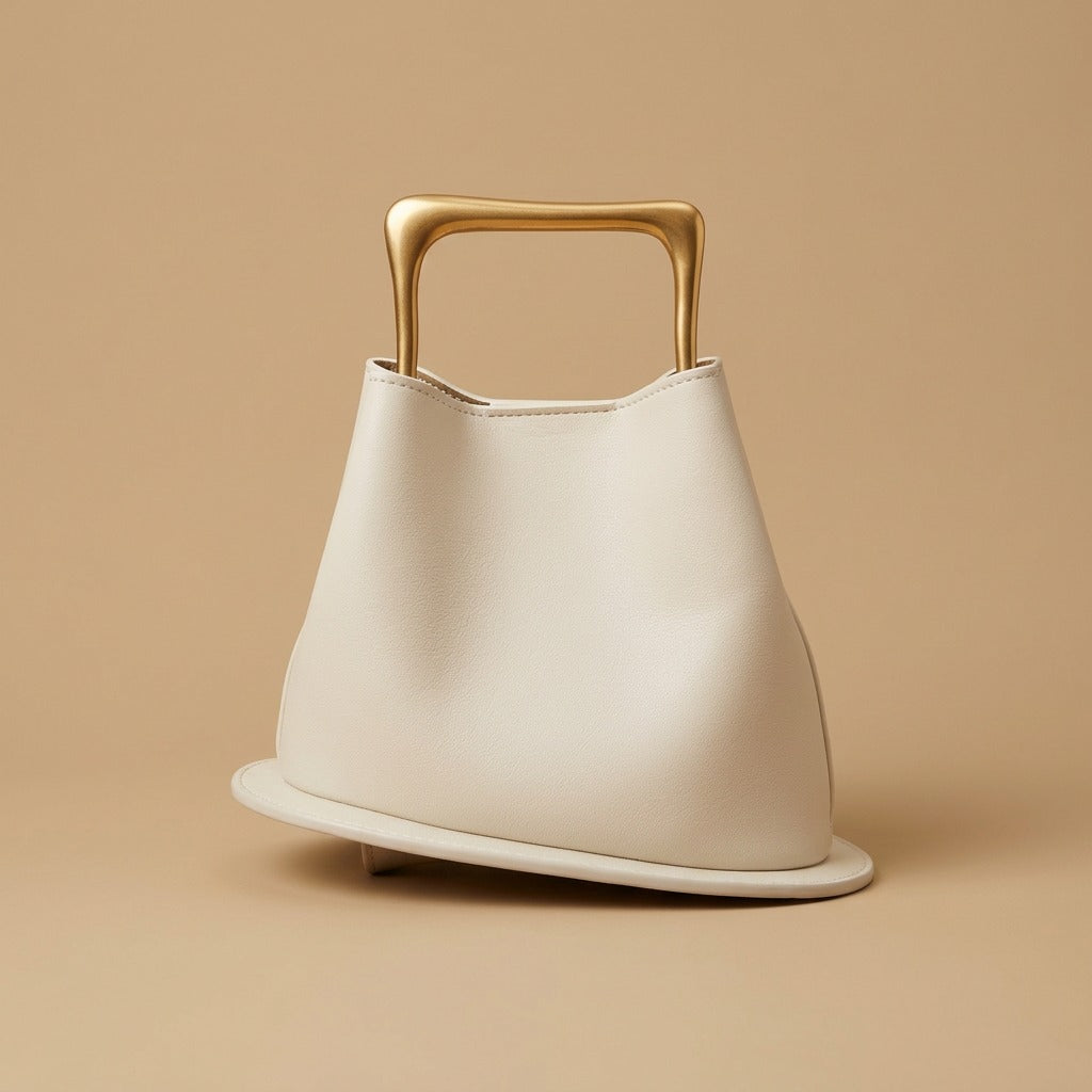 Hobo Bag with Gold Handle