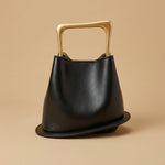 Hobo Bag with Gold Handle