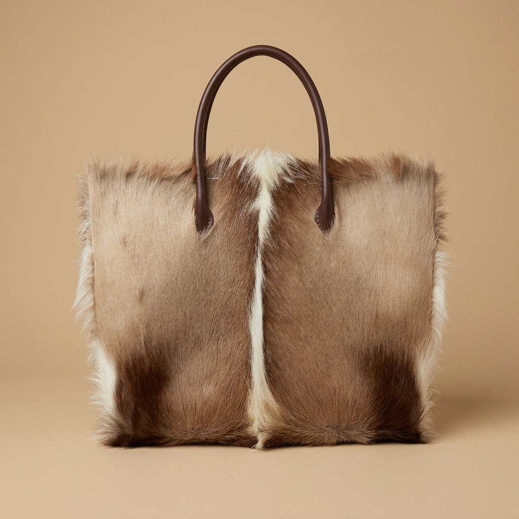 Tote Bag with Cowhide Finish