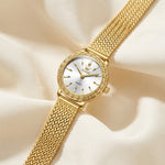 Vintage Fashion Square Quartz Watch With Rhinestones