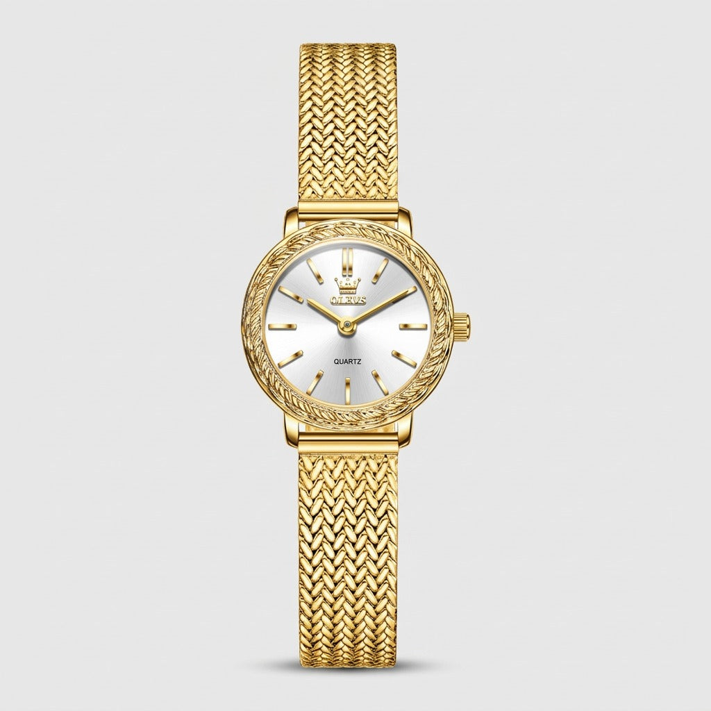 Vintage Fashion Square Quartz Watch With Rhinestones
