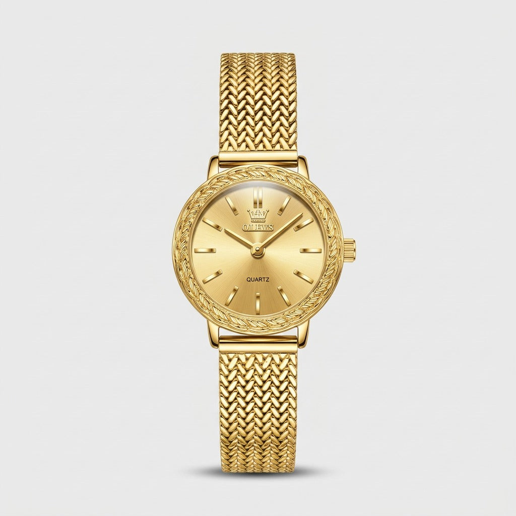 Vintage Fashion Square Quartz Watch With Rhinestones