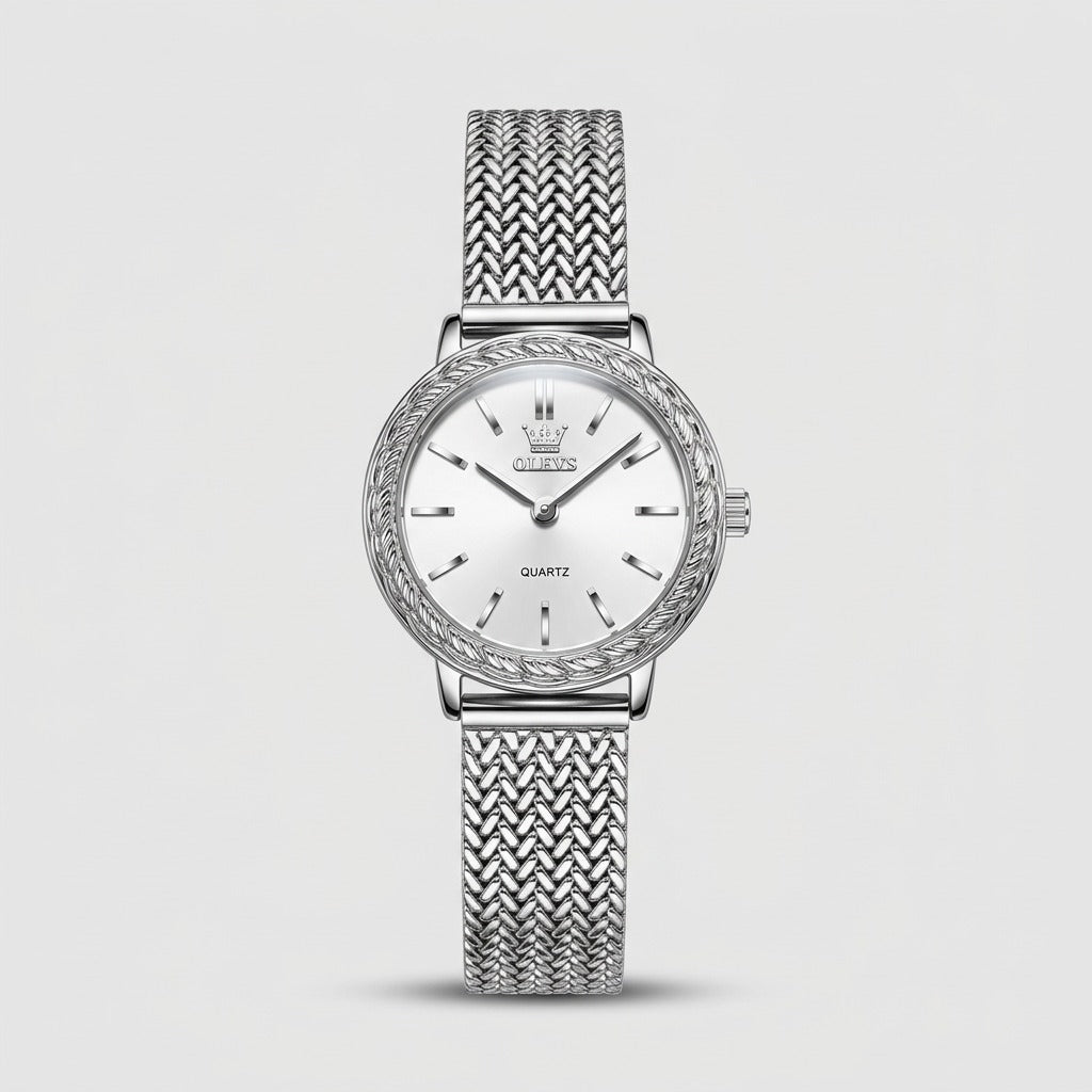 Vintage Fashion Square Quartz Watch With Rhinestones