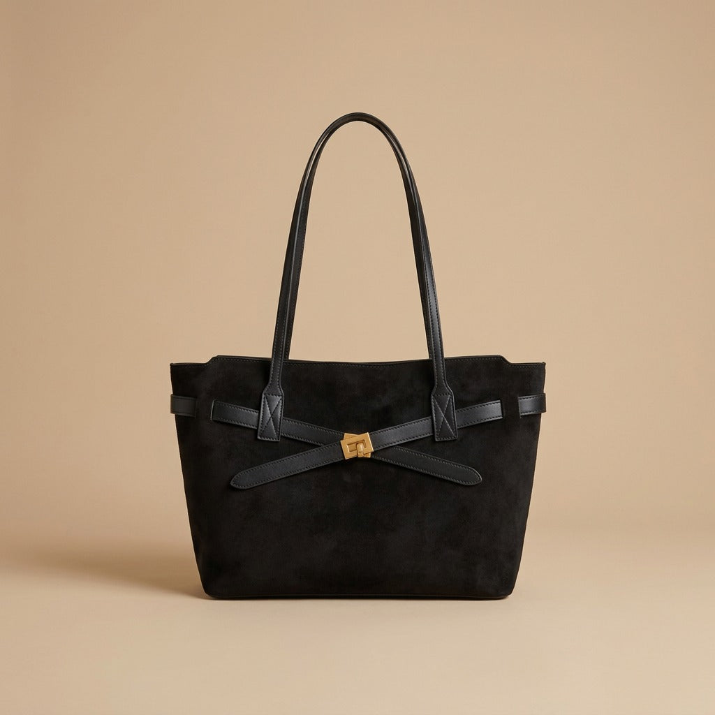 Tote Bag with Gold Buckle