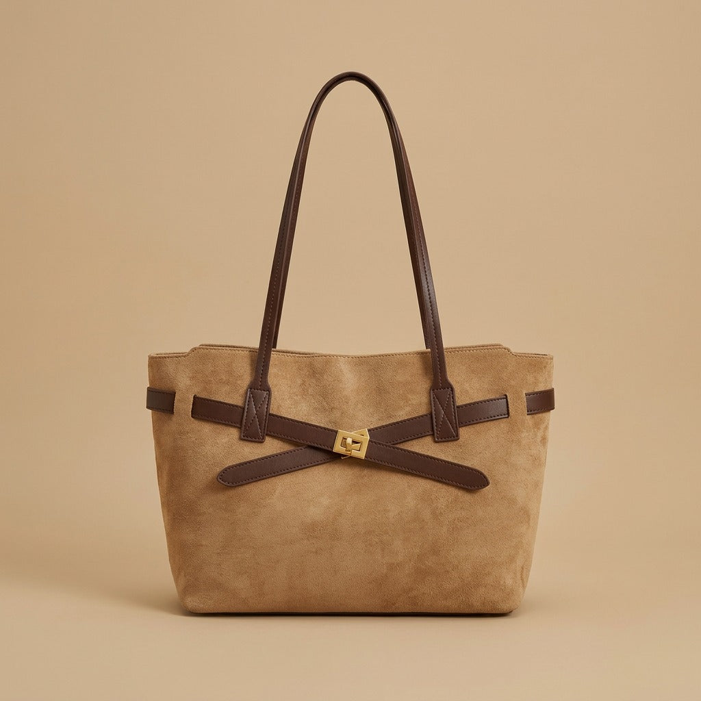 Tote Bag with Gold Buckle