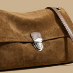 Shoulder Bag with Suede Flap