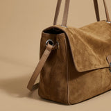 Shoulder Bag with Suede Flap