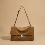 Shoulder Bag with Suede Flap