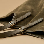 Hobo Bag with Buckled Suede Straps