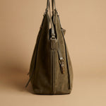 Hobo Bag with Buckled Suede Straps