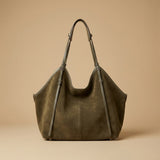 Hobo Bag with Buckled Suede Straps