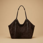 Hobo Bag with Buckled Suede Straps