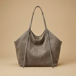 Hobo Bag with Buckled Suede Straps