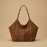 Hobo Bag with Buckled Suede Straps