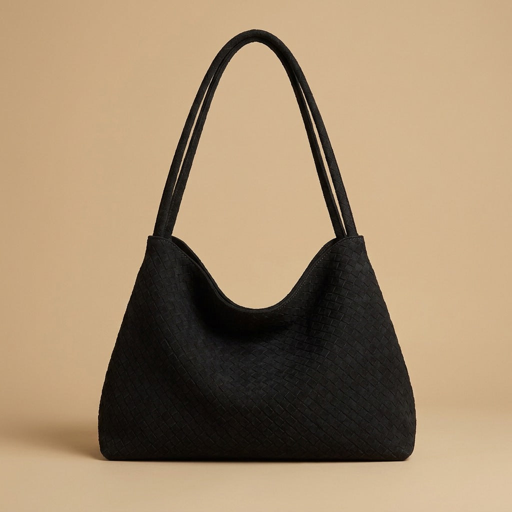 Shoulder Bag with Woven Finish
